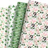 NinkyNonk 12 Sheets Shamrock Girl Wrapping Paper, 20x27in Watercolor Clover