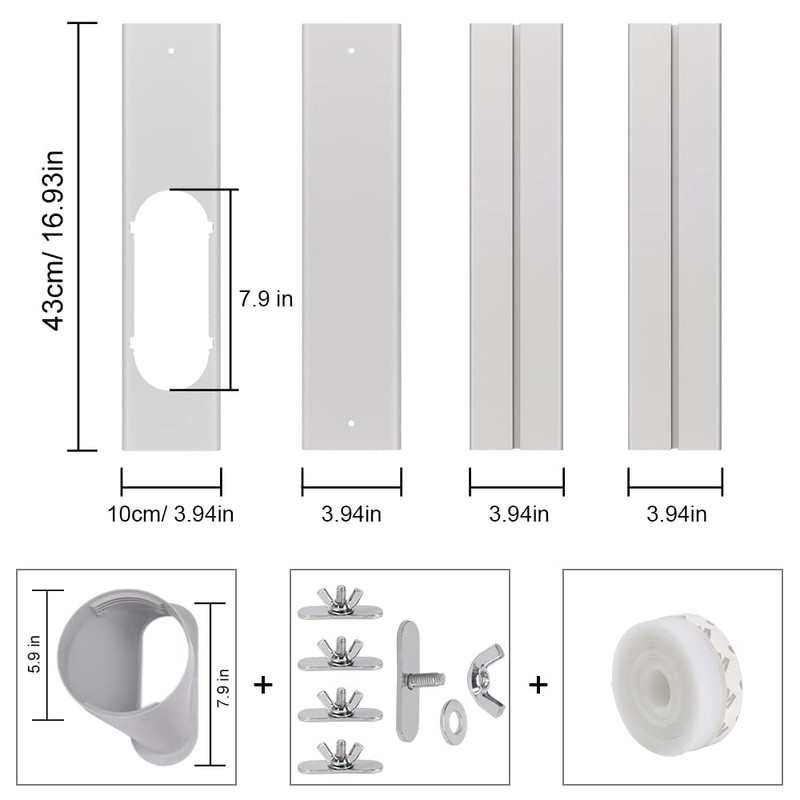 Kxuhivc Portable Air Conditioner Window Vent Kit, Adjustable Window Seal