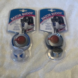 Evlrholder Razor Buddy Expands to Hold Razor on Any Shaving Creme Can - Set of 2 Black/Blue