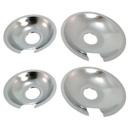 KITCHEN BASICS 101 Made in the USA 715877 and 715878 Replacement Range Cooktop Drip Pans for Jenn Air - Includes 2 6-Inch and 2 8-Inch Pans, 4 Pack