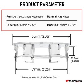 RhinoTuning 4Pcs 65mm Wheel Center Caps for F-150 Mustang Focus 200 S Sedan Durango R/T Sport CLS550 Sedan Center Caps, OD 2.56”(65 mm) ID 2.32”(59 mm) Chrome Replacement 2M5Z-1130-AA