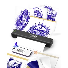 BORN4SHIP Tattoo Drucker Bluetooth, Tattoo Stencil Drucker, P84 Tattoo Printer Haut Tattoodrucker Thermodrucker für Anfänger - Kompatibel mit Android iOS macOS Windows