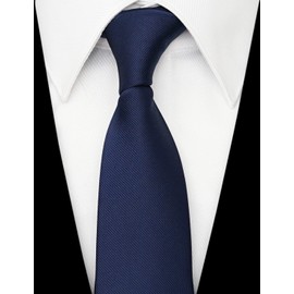 ZENXUS Solid Skinny Ties for Men, 2.5 inch Slim Deep Navy Necktie