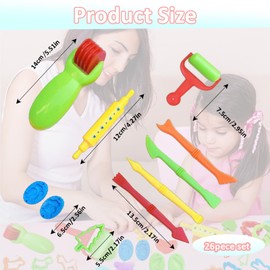 26 Piece Set Playdough Accessories, Playdough Set, Play Dough Tools, Smart Clay Dough Tools Rollers Cutters Extruders Kit, Modeling Tools DIY Creation Educational Toy Accessories, Toddlers Boys Girls