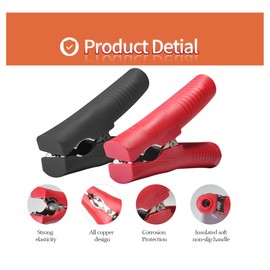 ELFCULB 10AWG 5FT Battery Alligator Clips to O Ring Terminal Harness,Quick Disconnect Cable with 5 Fuse for Inverter Car Battery Charging