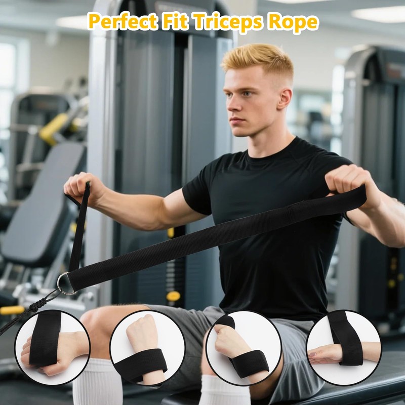 APOMOONS Triceps Rope with Storage Bag, Cable Pull, Triceps Training