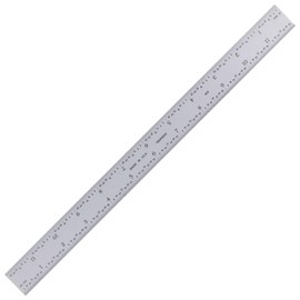 PEC Tools Rigid 12" 16R Machinist Metal Ruler Satin Chrome, High Carbon Steel Ruler Scale with Markings 1/32, 1/64, 1/50, 1/100 Made in USA