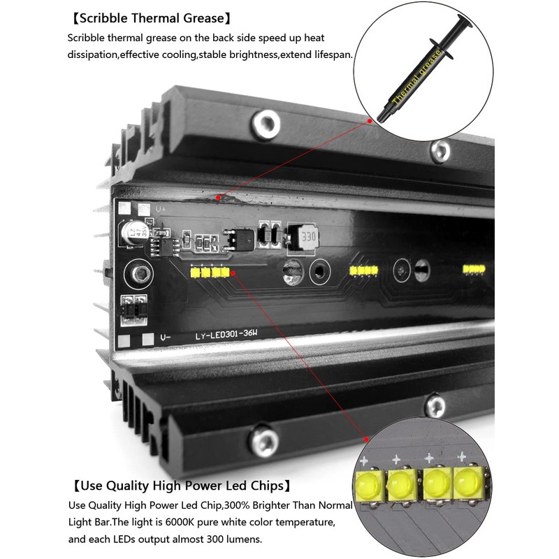 SUFEMOTEC 6D 20 Inch 90W Single Row LED Light Bar