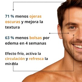 Roll On Anti Ojeras con Ácido Hialurónico y Cafeína. Tratamiento Desinflamante, Reduce Bolsas y Ojeras OM Style. Serum Antiojeras para 9 Meses de Dura