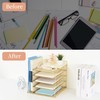 AUPSEN Desk Organizer with File Holder, 5 Trays Paper Letter