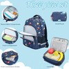 MIRLEWAIY Backpack for School Girls Kids Book Bag Set with