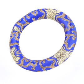 Singing Bowl Cushion, 16cm Singing Bowl Cushion, Bols Chantants Coussins Silk Brocade Round Cushion Ring Pillow for 7-10 Inches Diameter Meditation Singing Bowls (Blue)