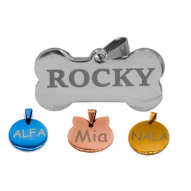 Placa de Identificación para Perros, Acero Inoxidable, (, )
