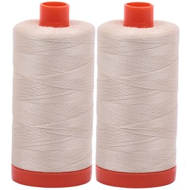 Aurifil Mako 50wt Thread 2 Large Spools: Light Beige (2310x2)