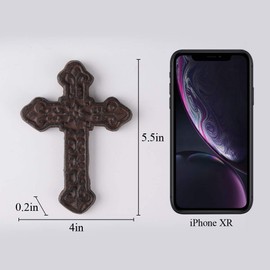 BRASSTAR Cast Iron Wall Cross Decoration Rustic Antique Metal Cross Farmhouse Home Wall Hanging Decorations TQZDPT21