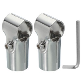 PATIKIL 1" 2 Way t Pipe Clamp Connector, 2 Pcs Stainless Steel Chain Link Fence Clamps for Coat Racks Store Shelves Bracket Rail Project Tube Connectors, Silver