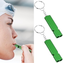 Emergency Survival Whistle, 2 Pcs Safety Whistle Survival, Super Loud Emergency Survival Whistle with Keychain Whistle Hiking Accessories for Outdoors, Mountaineering, Boating and Signalling (Green)