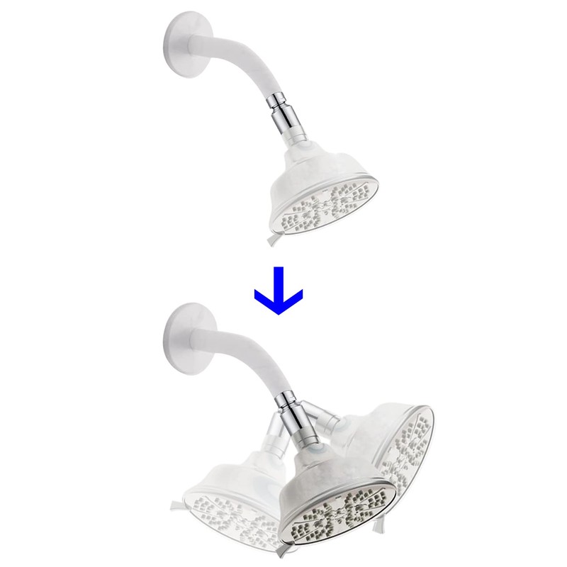 Hibbent All Metal Shower Head Swivel Ball Joint Adapter, Solid
