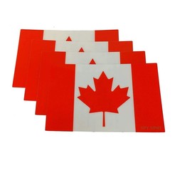 Spy Spot Canada National Flag Stickers | Set of 4 | 4" x 2.5" | Vinyl Decals Canadian Flag Weatherproof UV Resistant Stickers Spy Spot