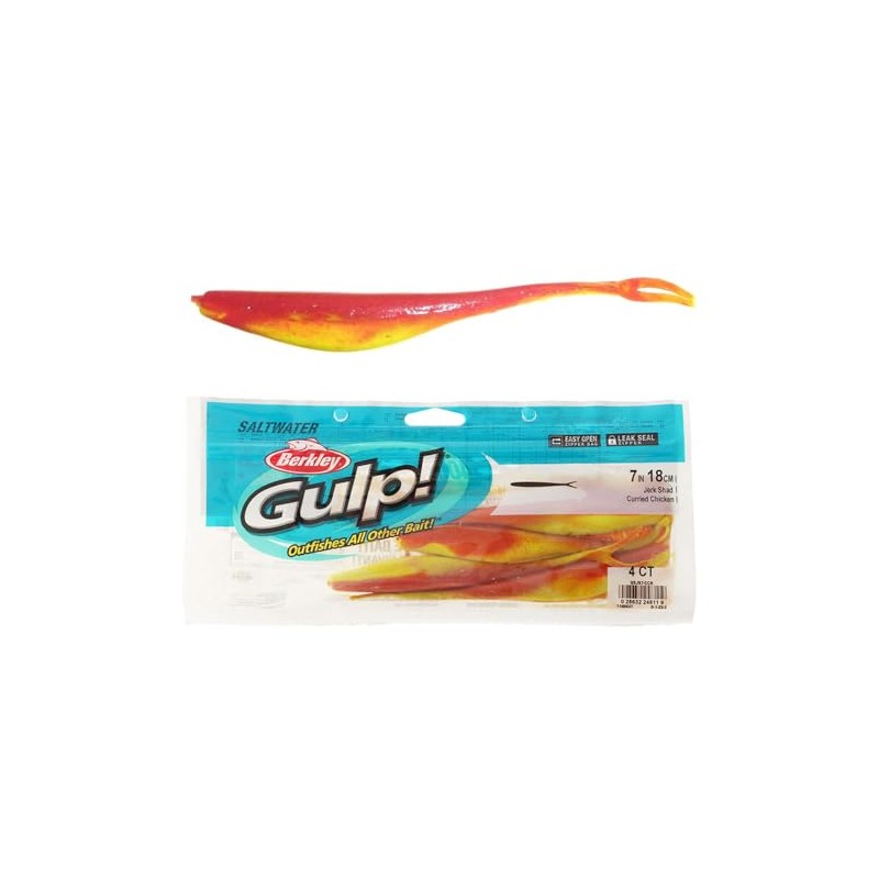 Berkley Gulp Jerk Shad Soft Bait 7in/18cm Curried Chicken