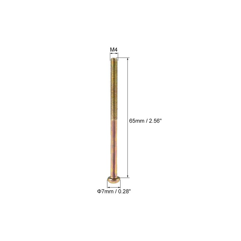 sourcing map M4 x 65mm Male Thread Phillips Pan Head