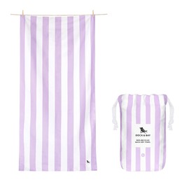 Dock & Bay Beach Towel - Quick Dry, Sand Free - Compact, Lightweight - 100% Recycled - Includes Bag - Cabana Light - Lombok Lilac - Extra Large (200x90cm, 78x35)