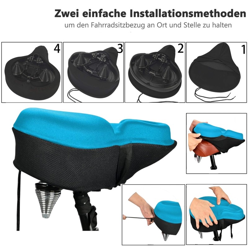 Daway C6 Comfortable Bicycle Saddle Cover with Foam Gel Padding,