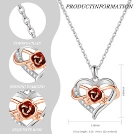 FOJDPAS Diamond Pendant Necklace for Women Silver 14k Gold Plated Rose Gold Charm Infinity and Initial Styles Trendy Non Tarnish Jewelry Gift for Mom Wife or Valentines Day (silver)