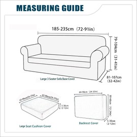 ZYXFYY 7 Piece Stretch Velvet Ektorp Sofa Covers, for 1 Base Cover, 3 Cushion Couch Cover and 3 Backrest Cover, for Living Room Furniture (Beige,Large 3 Seat 7 PCS)