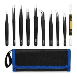 Kit Pinzas Antiestáticas Precisión Herramienta Electronica 10pz
