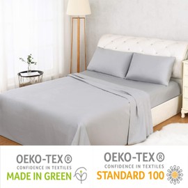 Full Sheets Bed Set 4 Pieces, 600 TC 100% Egyptian Cotton Bed Sheets, Breathable, Soft & Silky Sateen Weave Fits Mattress Up to 15" Deep Pocket