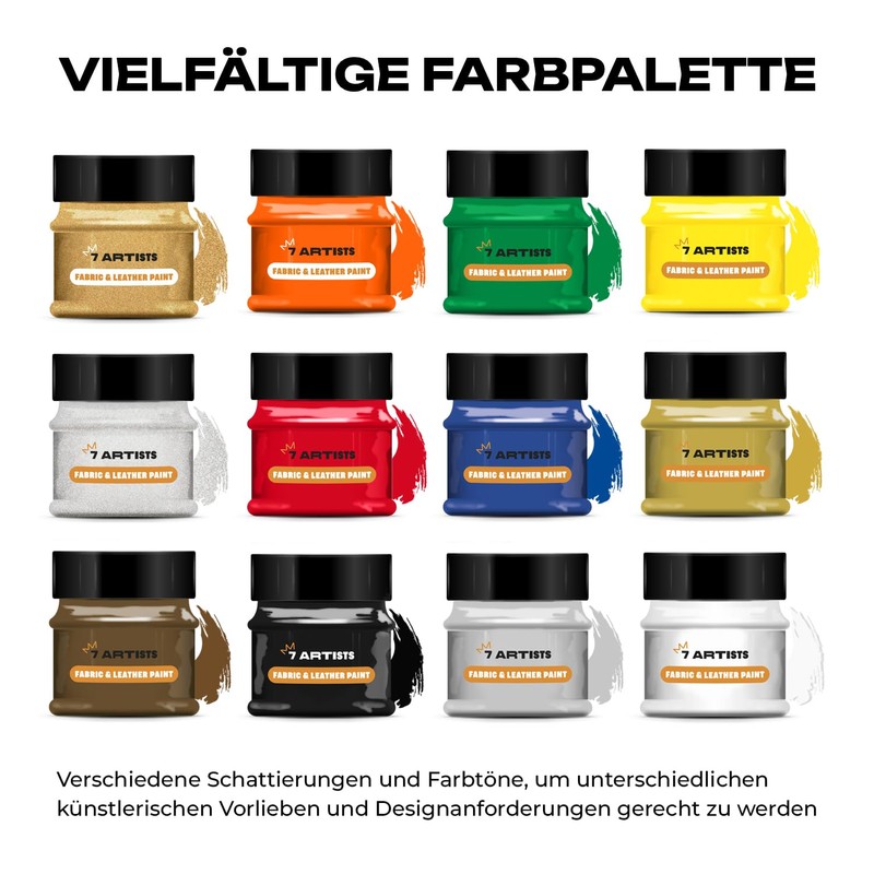 7 Artists Fabric Paint, Leather Paint, 50 ml Blue, Fabric