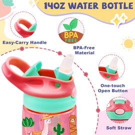 CGMIBAS 14oz Water Bottle with Straw Lid, Funny Farmhouse Animal Themed Alpaca Water Cup, Leak Proof, BPA-Free, Alpaca Lover Gifts Idea for Women Adults Girls Birthday Christmas