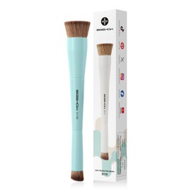 EIGSHOW Foundation Brush, Undereye Concealer Brush Oblique Concealer Brush Kabuki Brush, Flat Foundation Makeup Brush for Liquid, Cream Application (D110B Cyan)