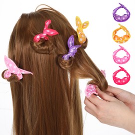 Oruola 8pcs Pillow Rollers for Hair,8.1 X 1.38 In Pillow Curlers,Soft Sponge Pillow Rollers for Long, Short, Thick & Thin Hair Spiral Curls Hair Styling Rollers (4colors)