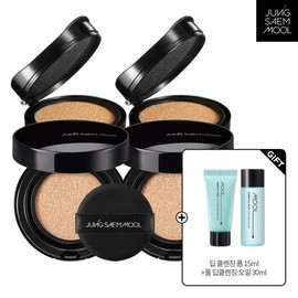 Jeong Sam Mul Essential Skin Nuder Longwear Cushion Set + Refill x2SET + Moisture Cream Light 8ml 2ea + Cushion Blush Pouch + Skinny Tab