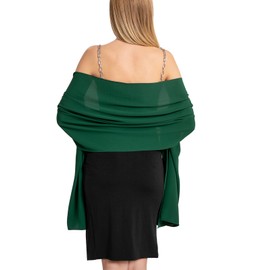 Yetoun Women Shawl Wraps for Evening Dresses, Wedding Shawls Chiffon Scarf Wrap Scarves (Dark Green,79inch×19inch)