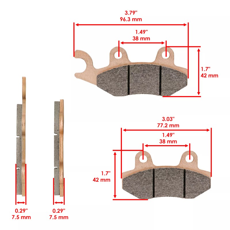 Caltric Front Right & Left Brake Pads For Kawasaki Mule