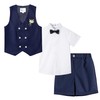 LOLANTA Boys Summer Suit Double Breasted Vest Set Kids Birthday