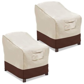 Vailge Patio Chair Covers, Lounge Deep Seat Cover, Heavy Duty and Waterproof Outdoor Lawn Patio Furniture Covers (2 Pack - Small, Beige & Brown)