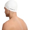 Speedo Unisex Flat Silicon Swim Cap | Hair Protect, White,