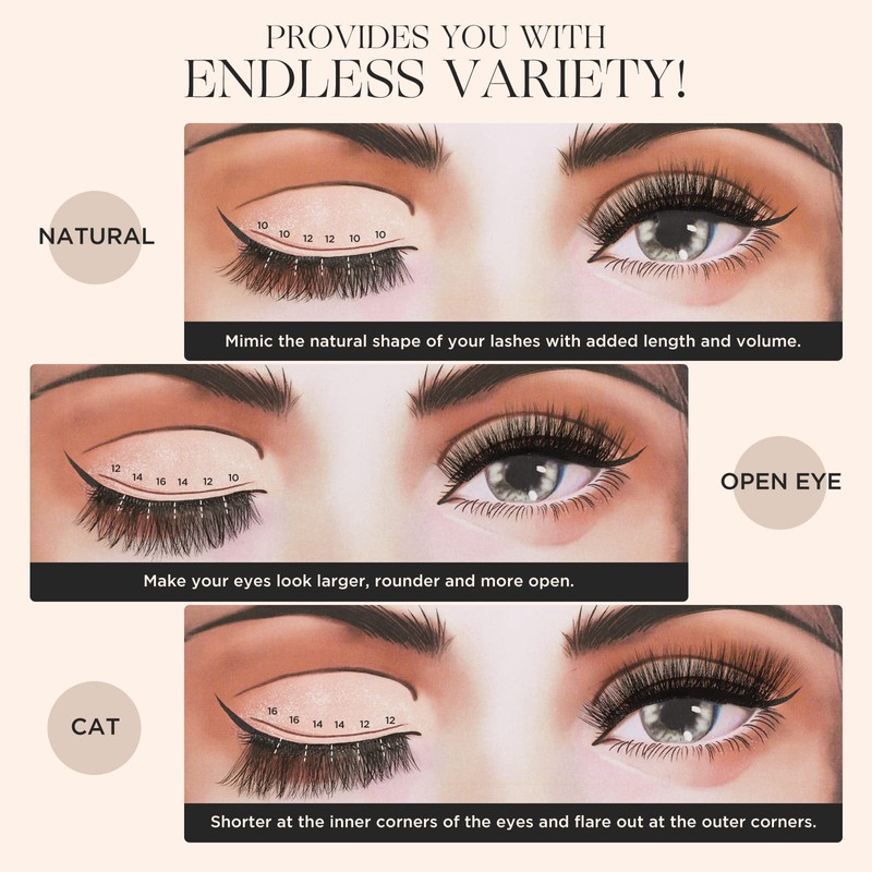 LASHVIEW Pack of 144 Cluster Lashes, DIY Cluster Eyelash Extensions,