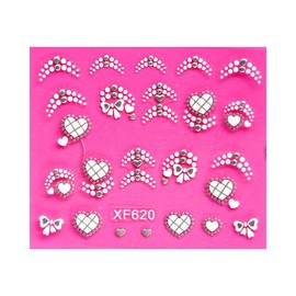 Generic Lace Grid Daisy Nail Stickers Flower Butterfly Heart Cherry Stars Decals Xf620 Nail Wraps Art Stickers Manicure Supplies for Women for Home Nails Full Long Lasting Easy Apply and Remove