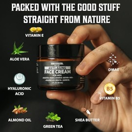 Viking Revolution Crema facial antienvejecimiento para hombres - Crema hidratante facial para hombres con cido hialurnico, aloe vera, vitamina E -... 
