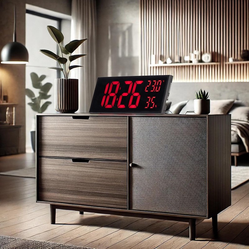 Lunartec Digital Wall Clocks: Set of 2 LED Wall &