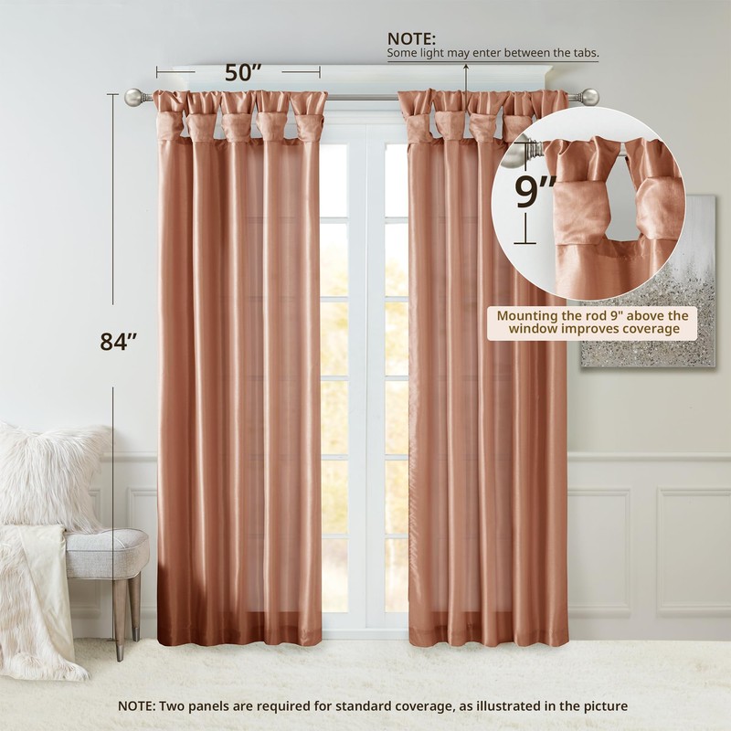 Madison Park Emilia - Cortinas Opacas con Ventana de Seda