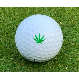 Golfdotz - Golf Ball Markers, Unique Golf Ball Stamps and Golf Ball Stickers for Marking Golf Balls, Durable Golf Ball Decals, Golf Accessories for Men and Women, Hemp Leaf (32 Count)
