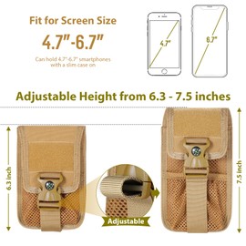 SOWHUP Tactical Molle Pouch Cell Phone Pouch Holster Small Utility EDC Pouch Gadget Organizer Bag with Compass Buckle and U.S.A Flag Patch(Tan3)