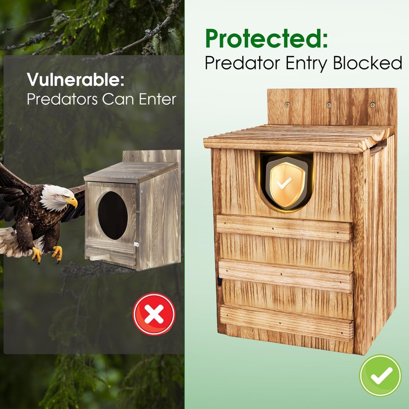 TAGEPUJIE Owl House, Large Wooden Owl Nesting Box for Outside