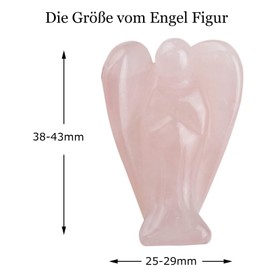 Nupuyai Angel Gemstone Guardian Angel Figurine Crystal Pocket Angel Healing Stone Talisman Lucky Charm Angel Statue Fengshui Decoration (Rose Quartz)